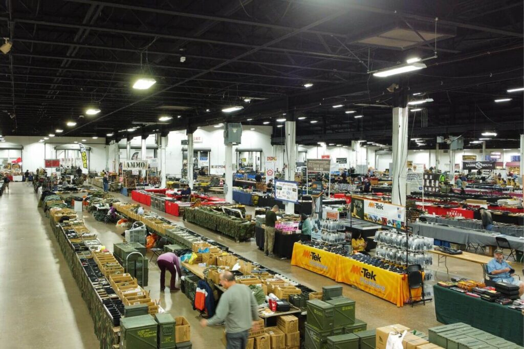 Aerial View of Vendor Booths at an Eagle Shows Event