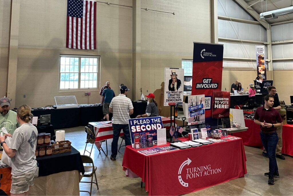 Turning Point Action 2A table set up at an Eagle Shows gun show - Eastern Gun Expo Turning Point Action 2a Table Set Up at an Eagle Shows Gun Show