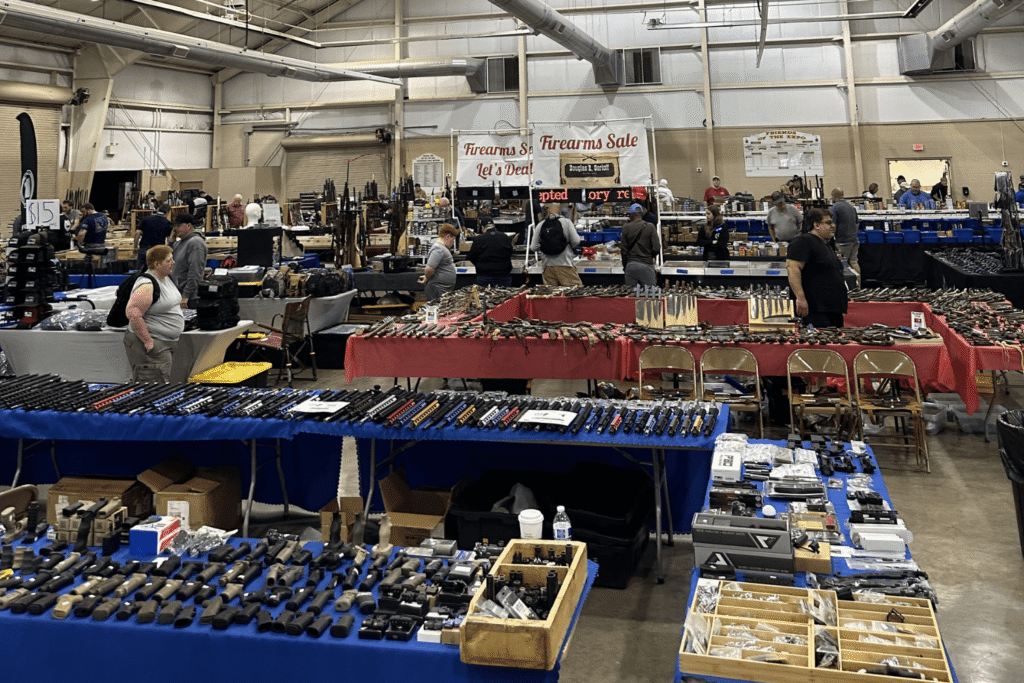 People Browsing Vendor Tables at an Eagle Shows Gun Show in Pa